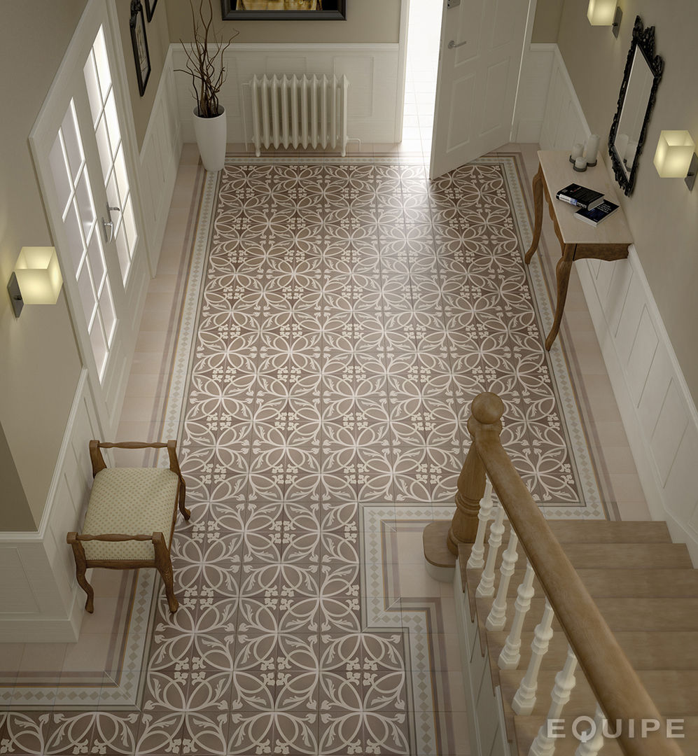 Caprice, Equipe Ceramicas Equipe Ceramicas Colonial style corridor, hallway& stairs