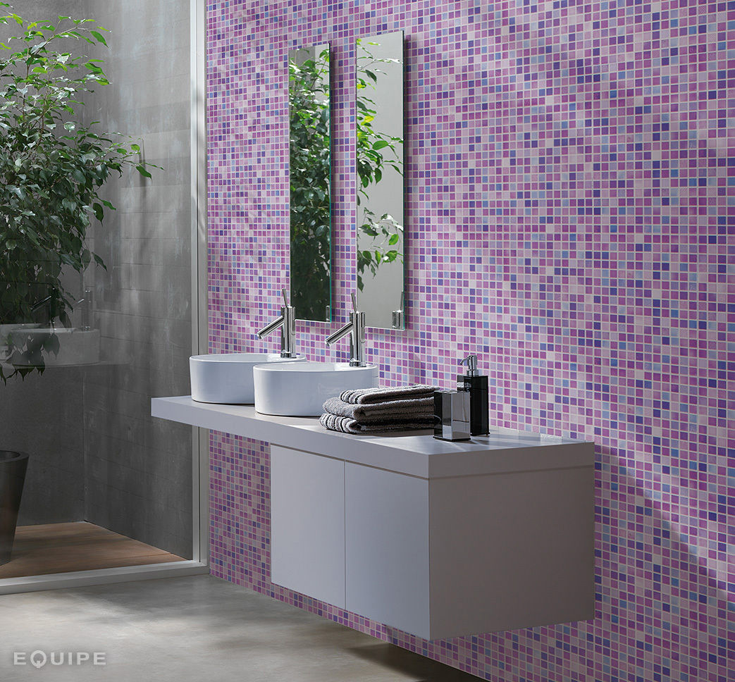 Mosaic Mediterranean Purple homify Baños: ideas, imágenes y decoración