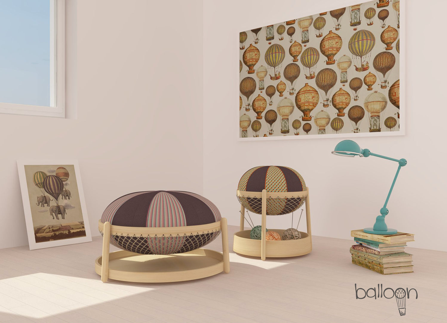 Balloon è un complemento d’arredo ispirato al passato, al sogno e al viaggio, Officina41 Design Group Officina41 Design Group Eclectic style living room Side tables & trays