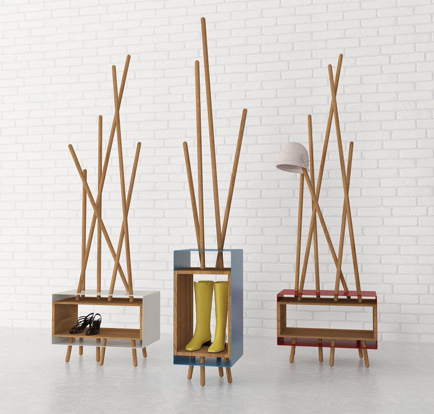 Agata, Officina41 Design Group Officina41 Design Group إنتقائي، أسلوب، الرواق، رواق، &، درج Clothes hooks & stands