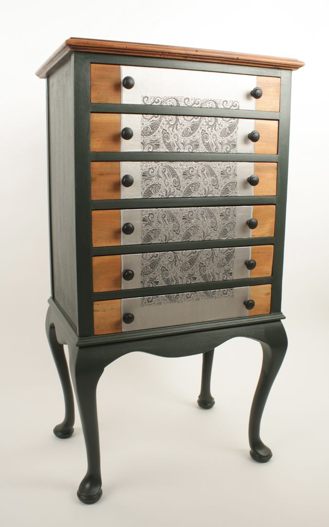 Upcycled Edwardian music cabinet, Narcissus Road Furniture Design Narcissus Road Furniture Design Living room Shelves