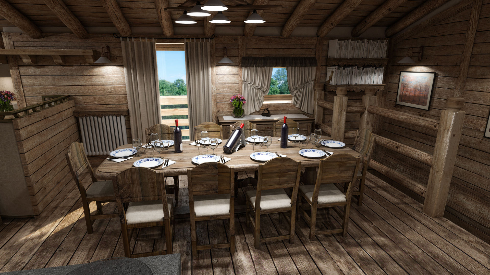 Cascina di Montagna, studiosagitair studiosagitair Rustic style dining room