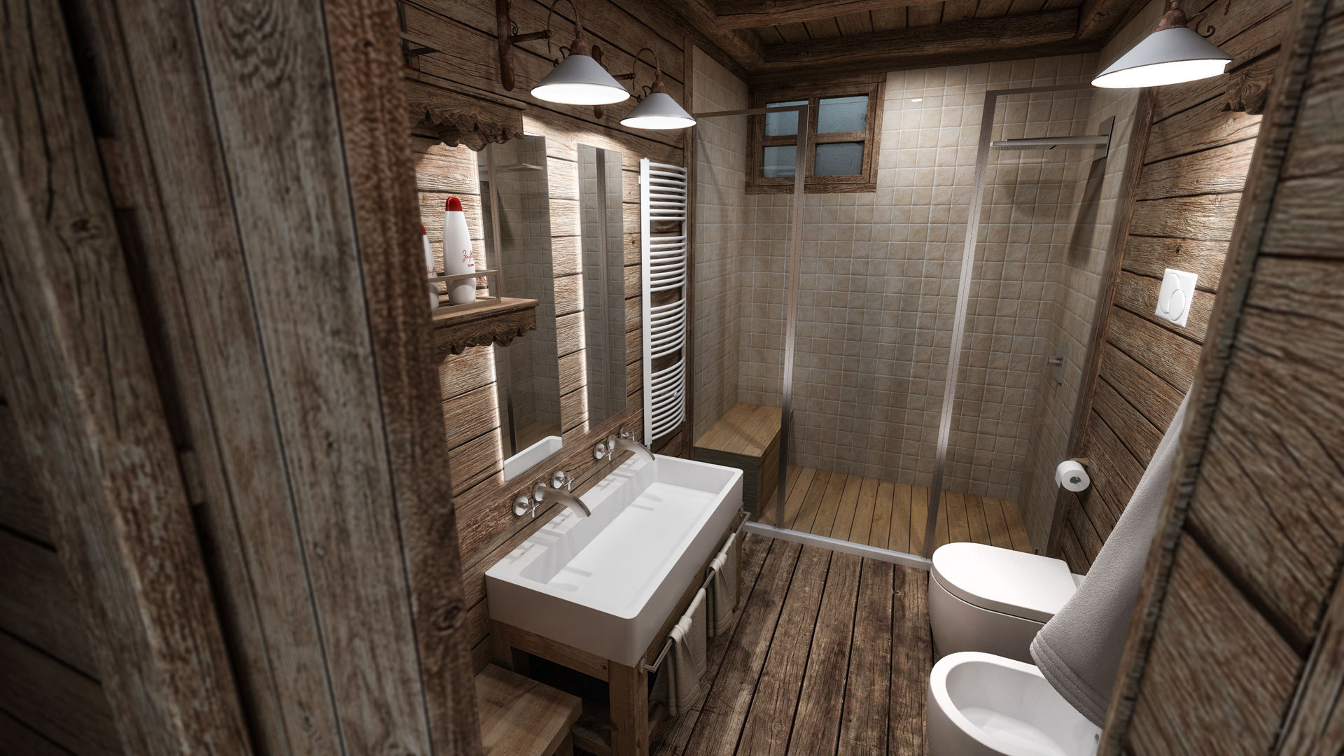 Cascina di Montagna, studiosagitair studiosagitair Rustic style bathroom