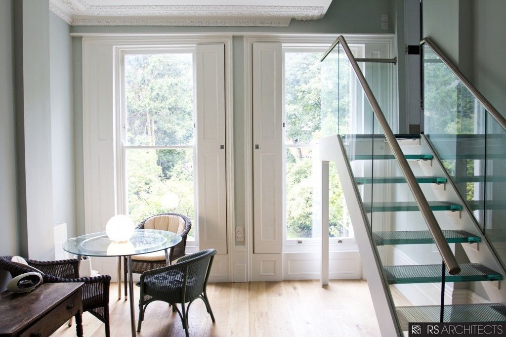 Islington House Conversion RS Architects Modern corridor, hallway & stairs