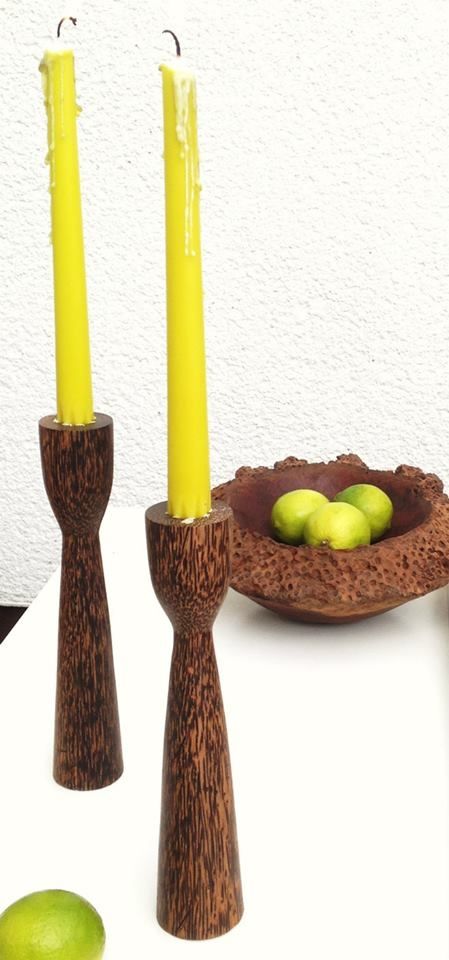 Kerzenständer Palmira Black, wood art by Carmen Böhning wood art by Carmen Böhning Rustic style living room Accessories & decoration