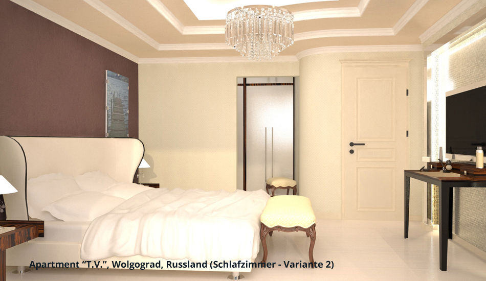 Innenarchitektonische Neugestaltung Apartment "T.V." - Wolgograd, Russland, GID / GOLDMANN-INTERIOR-DESIGN GID / GOLDMANN-INTERIOR-DESIGN Modern style bedroom