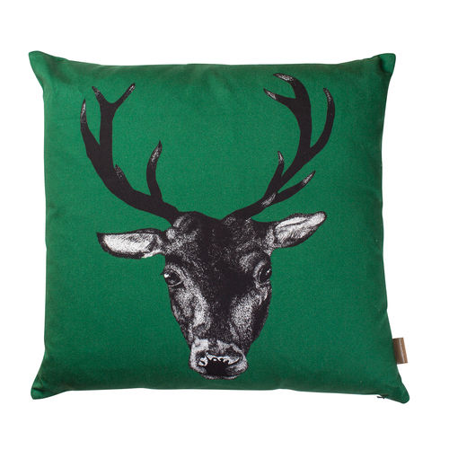 Stag Cushion in Green by Lisa Bliss Anthea's Home Store غرفة المعيشة ديكورات واكسسوارات