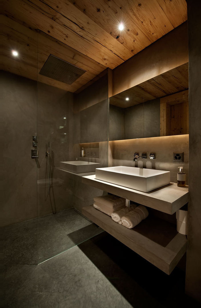 Chalet Gstaad, Ardesia Design Ardesia Design Bagno in stile rustico