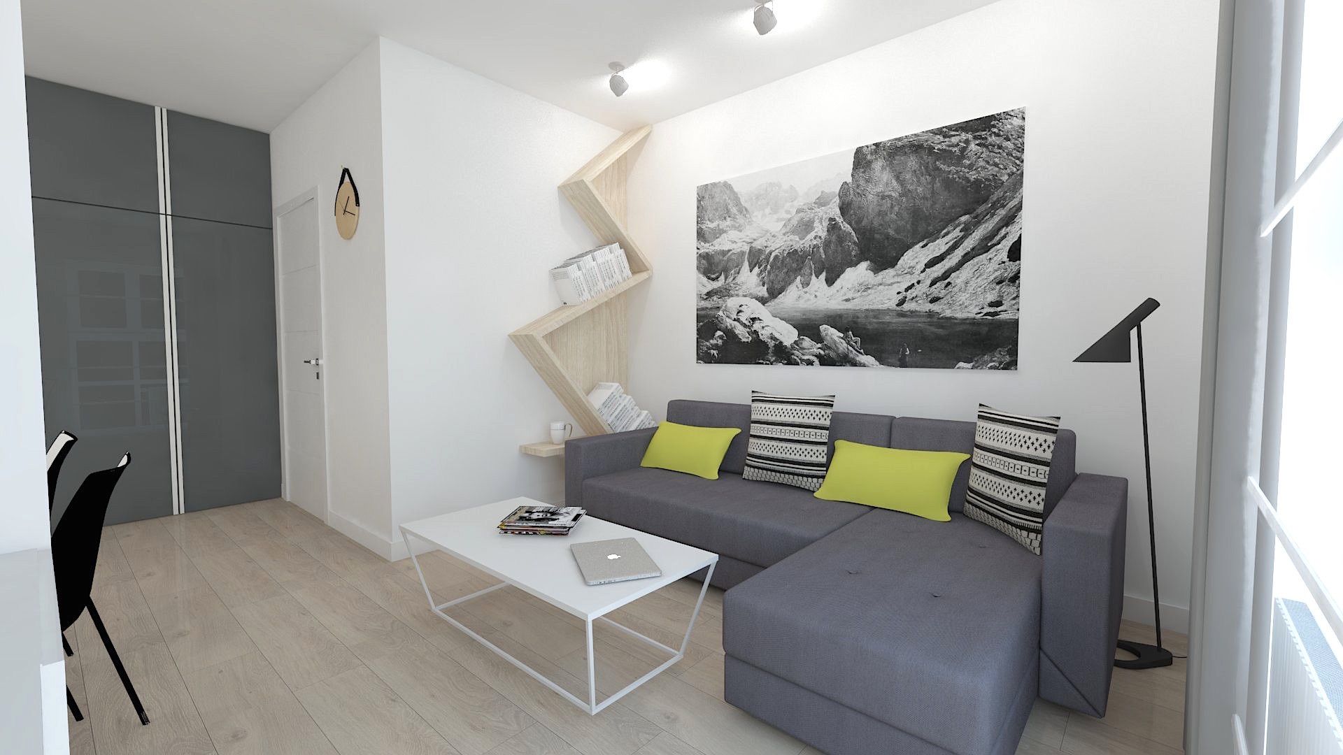 Mieszkanie 49m2, WNĘTRZNOŚCI Projektowanie wnętrz i mebli WNĘTRZNOŚCI Projektowanie wnętrz i mebli Livings de estilo moderno