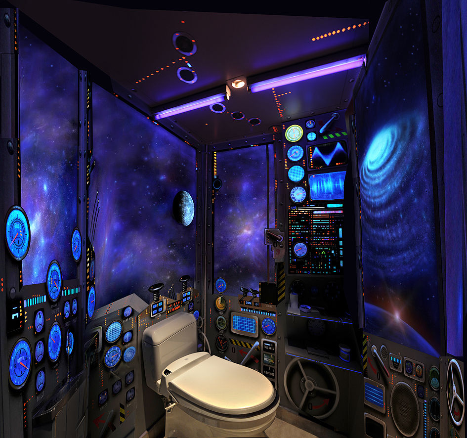 WC et vaisseau spatial, Atelier Frederic Gracia Atelier Frederic Gracia 에클레틱 욕실 화장실