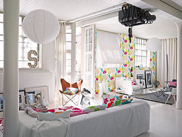 Salon Esprit 9 Disbar Papeles Pintados Paredes y pisos de estilo mediterráneo Papel tapiz