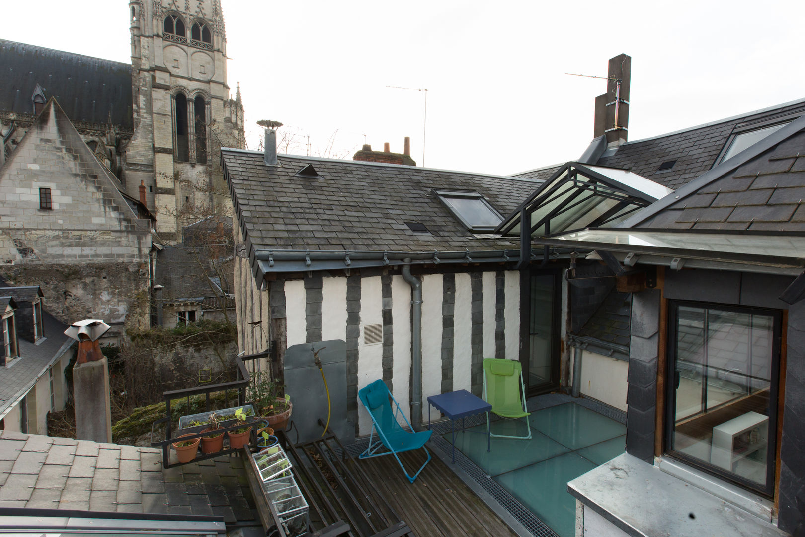 TOURS Cathédrale, Christèle BRIER Architechniques Christèle BRIER Architechniques Eclectic style balcony, veranda & terrace