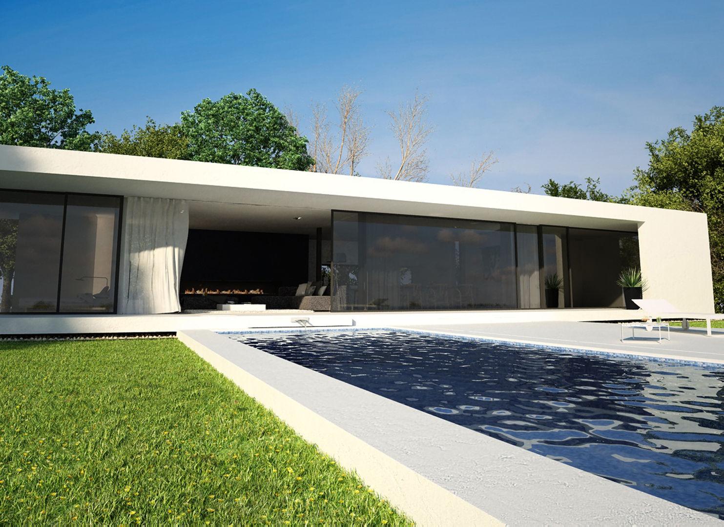 Exterior DUE Architecture & Design Casas de estilo moderno