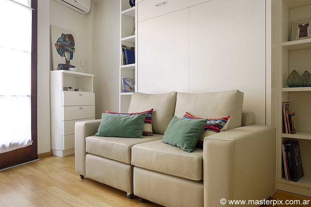 Living/Dormitorio MinBai Oficinas de estilo minimalista Almacenamiento