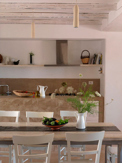 casa GM 0-co2 architettura sostenibile Cucina in stile mediterraneo