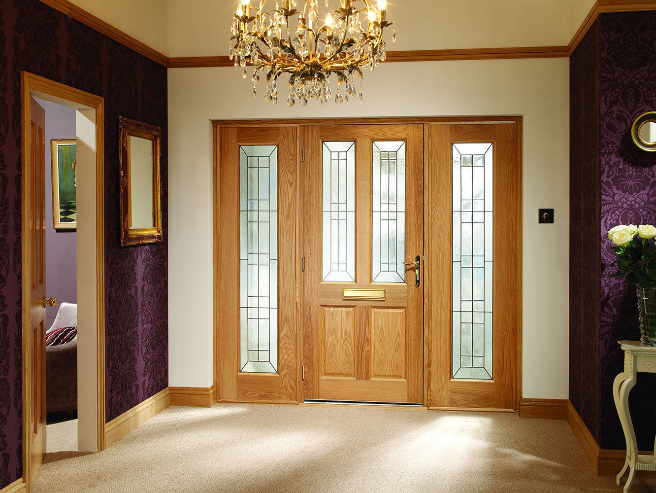 Malton Diamond Double Side Panel Door Set Modern Doors Ltd أبواب Doors