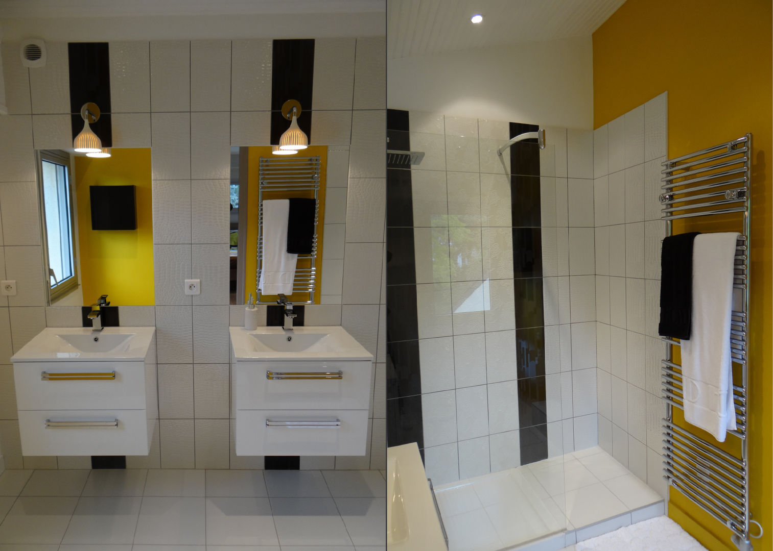 DOUCE RÉVOLUTION, UN AMOUR DE MAISON UN AMOUR DE MAISON Salle de bain moderne Fixation,Conception automobile,Salle de bain,Design d&#39;intérieur,Étage,Sol,Propriété matérielle,Lunettes,Matériau composite,Carrelage