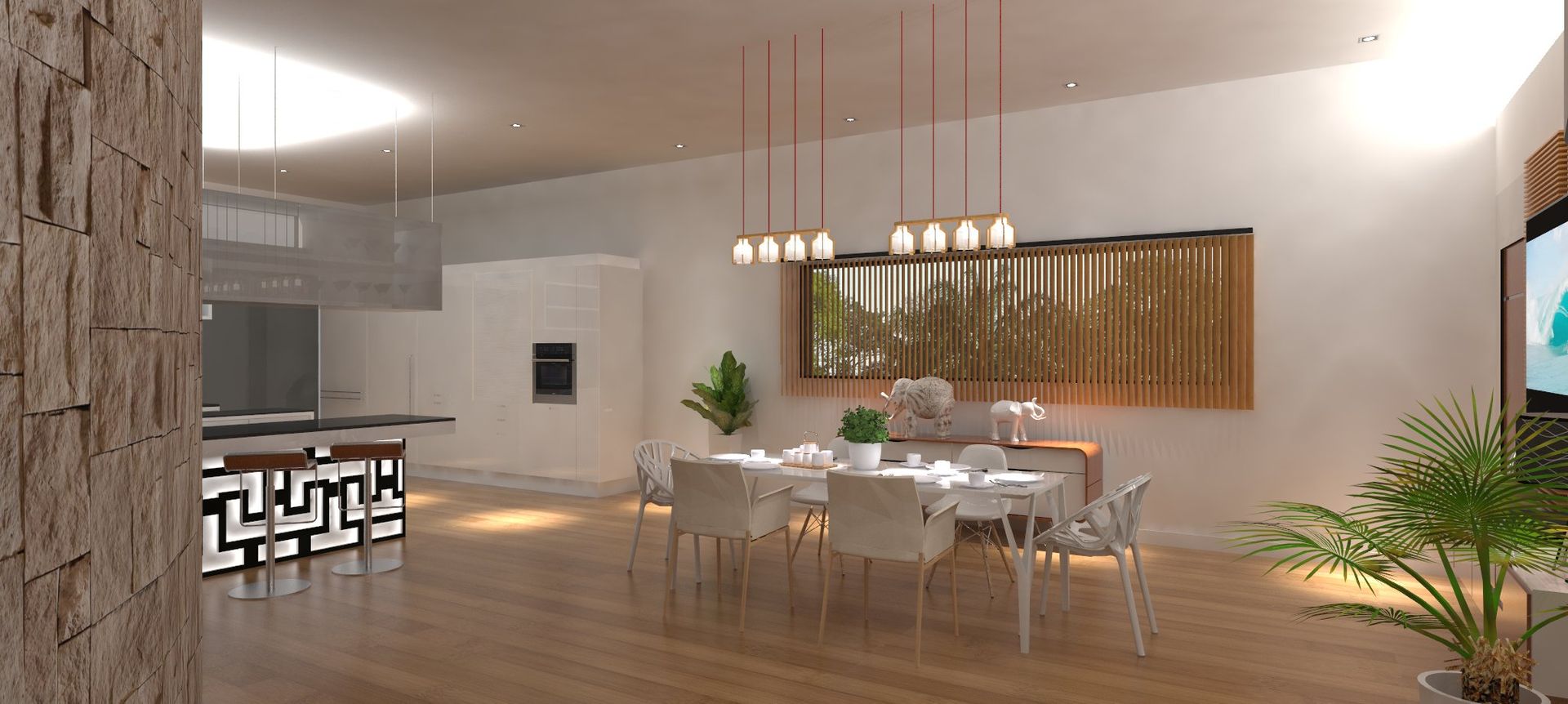 Villa / Palm -Hills Residence / Hua-Hin / Thaïlande, LE LAB Design LE LAB Design Sala da pranzo moderna