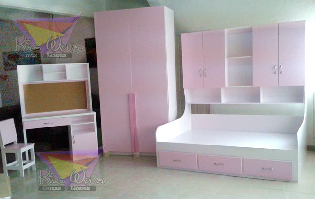 Literas y muebles juveniles, Kids World- Recamaras, literas y muebles para niños Kids World- Recamaras, literas y muebles para niños Nowoczesna sypialnia Łóżka i zagłówki