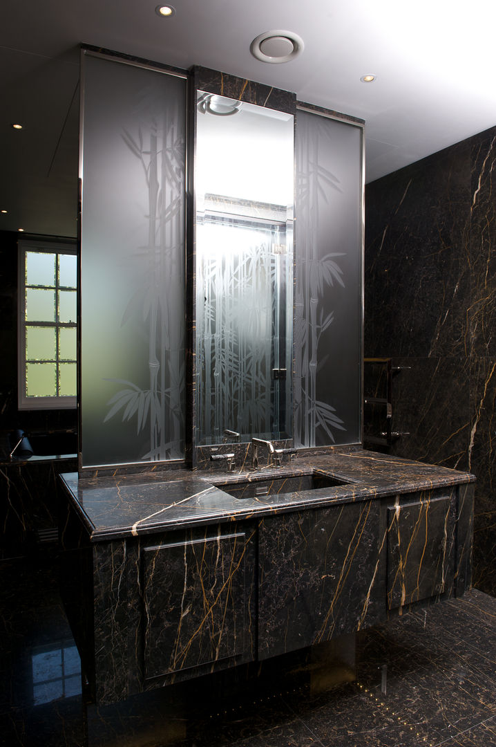 Carved Glass Doors and Screens Lucy Batt Classic style bathrooms