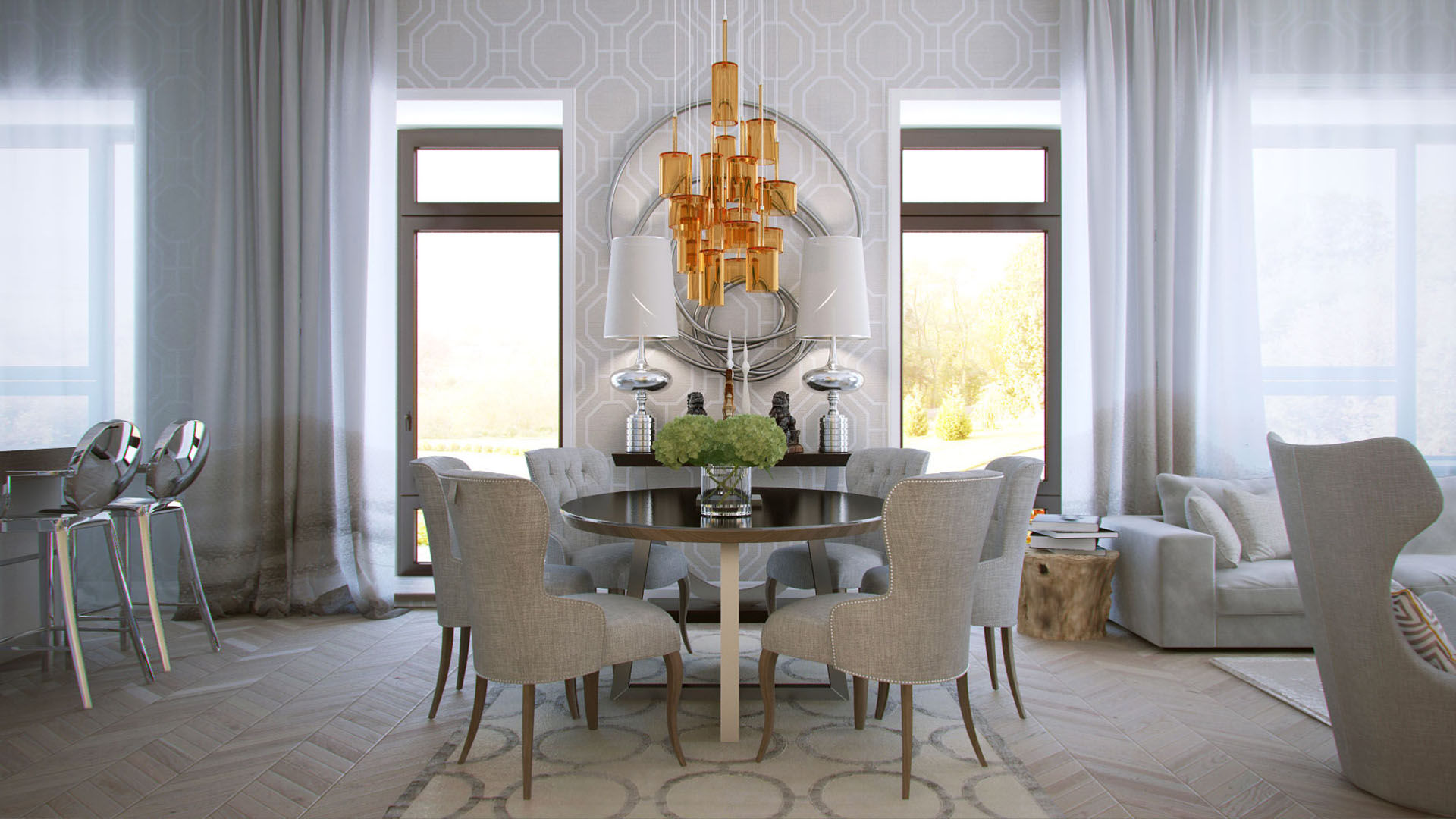 Загородный дом Wright-Park, KYD BURO KYD BURO Eclectic style dining room