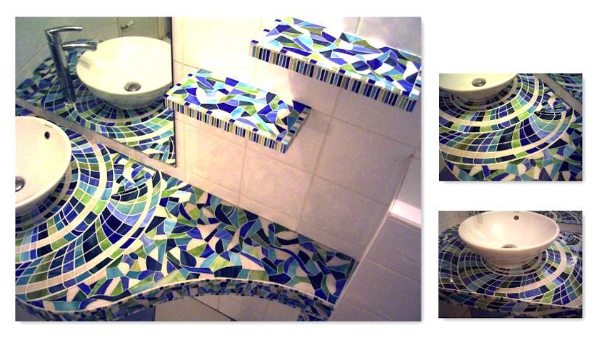 Plan de toilette sur mesure, L-Mosaïque L-Mosaïque Walls Tiles