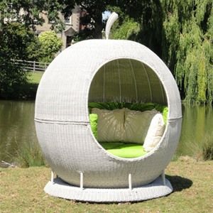 White Rotating Apple Daybed Commercial Furniture UK LTD Modern garden Furniture