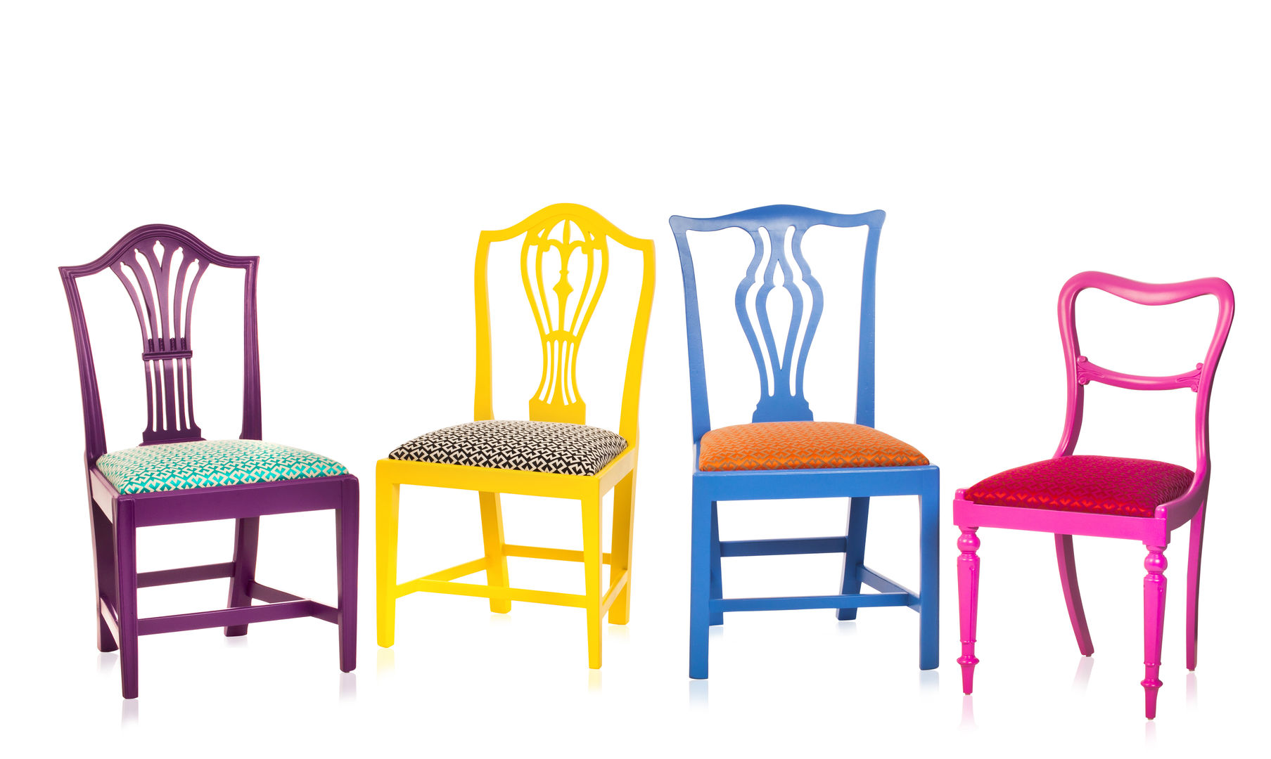 Klash Chairs Standrin Comedores de estilo ecléctico Madera maciza Multicolor Sillas y bancos