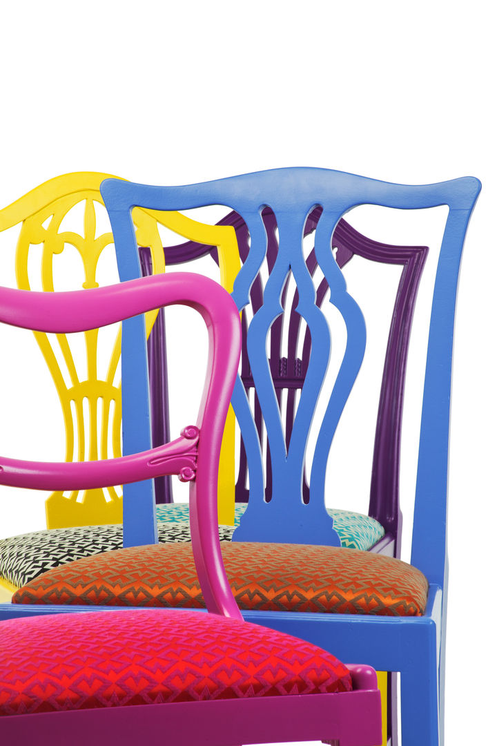 Klash Chairs Standrin Comedores de estilo ecléctico Madera maciza Multicolor Sillas y banquetas