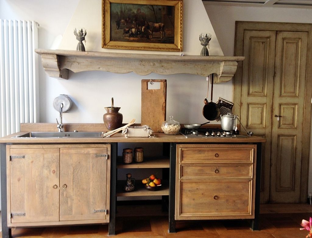 Cucina Industriale-Vintage, Porte del Passato Porte del Passato Industrial style kitchen Bench tops