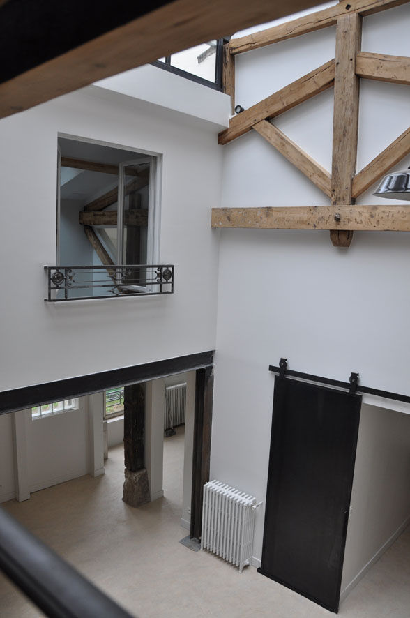 loft rue Servan Paris 11eme, jean-pierre gaignard jean-pierre gaignard غرفة المعيشة