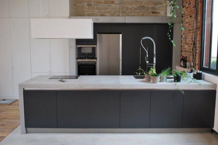 Raw Concrete Loft Kitchen Concrete LCDA Cocinas de estilo moderno Hormigón