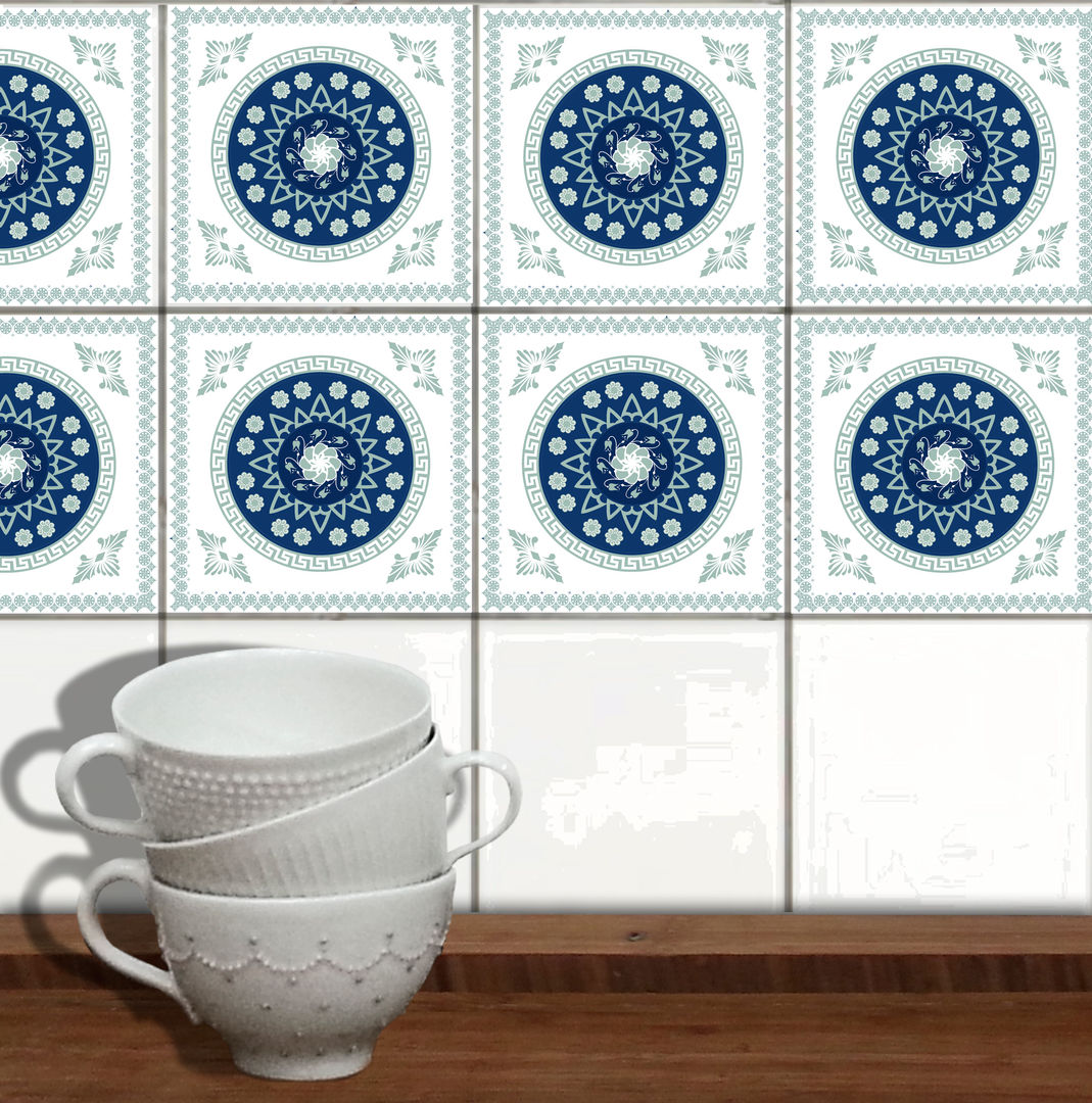 Fliesenaufkleber Motiv "Athina", WandAkzente WandAkzente Paredes y pisos mediterráneos Azulejos y cerámicos