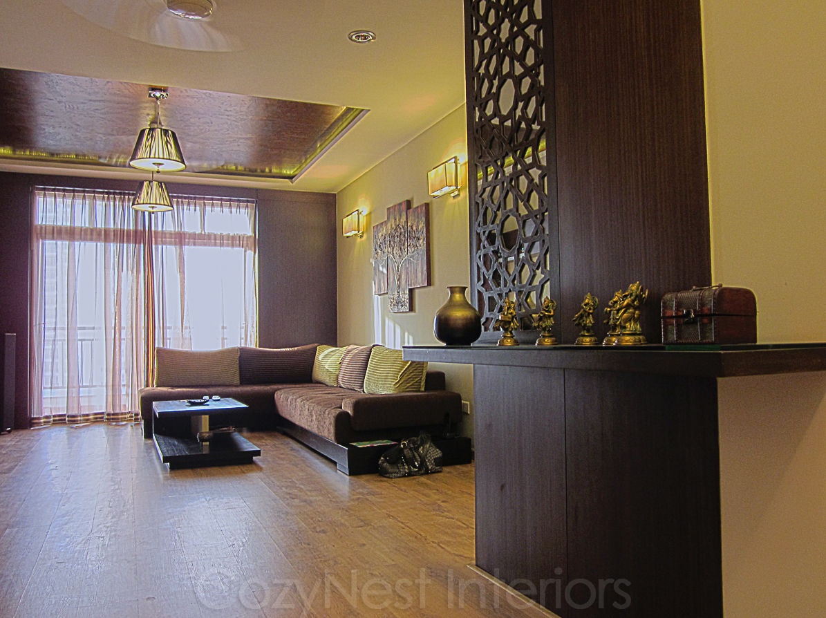 Jha Residence Cozy Nest Interiors Modern living room