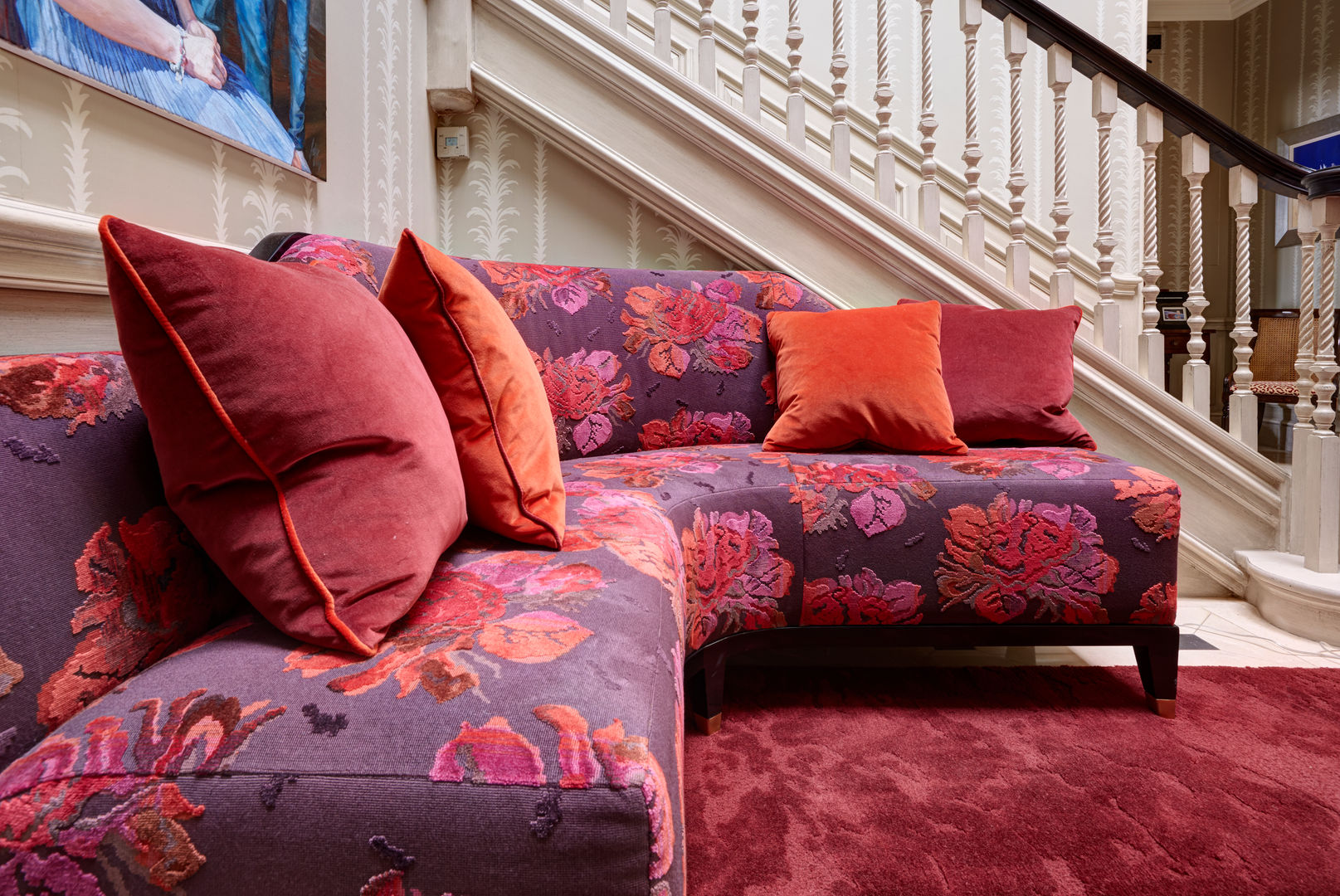 Bespoke corner sofa White Linen Interiors Ltd Classic style corridor, hallway and stairs