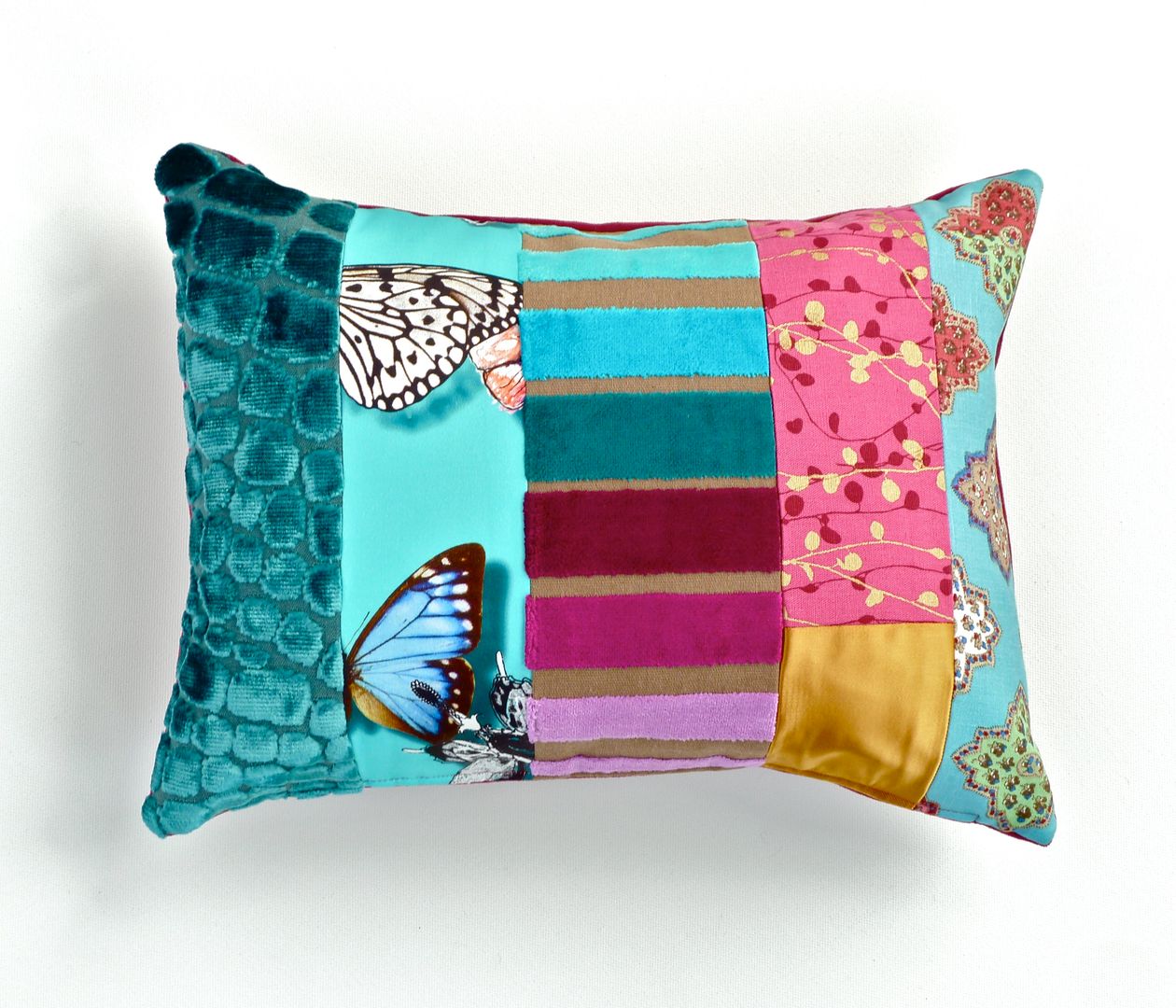 Rocco luxury patchwork cushion Suzy Newton Ltd. Eclectic style living room Accessories & decoration