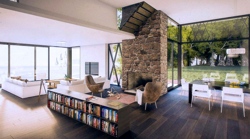 Isola House - living room Haag Architects 모던스타일 다이닝 룸