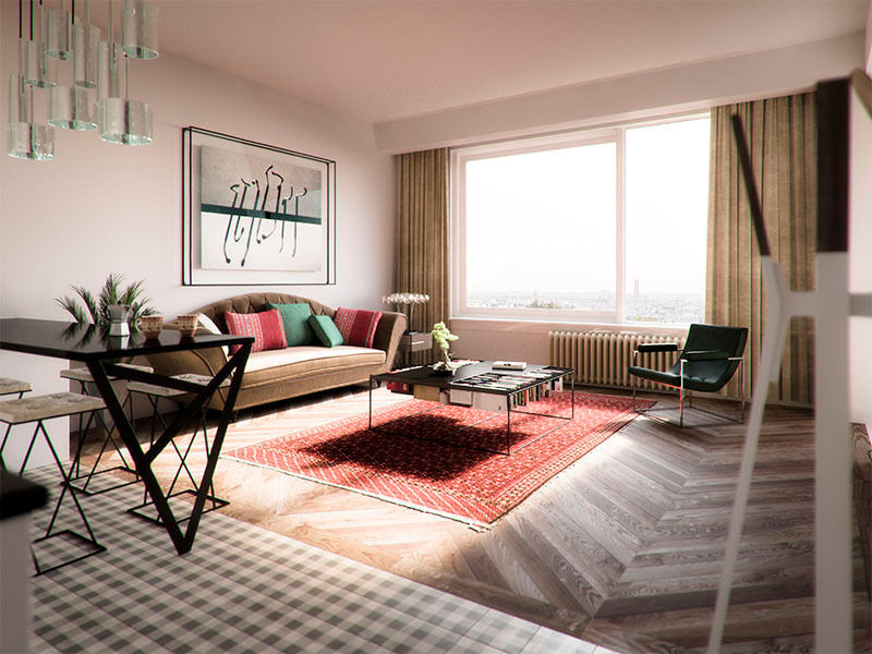 Den Haag apartment Haag Architects Modern living room