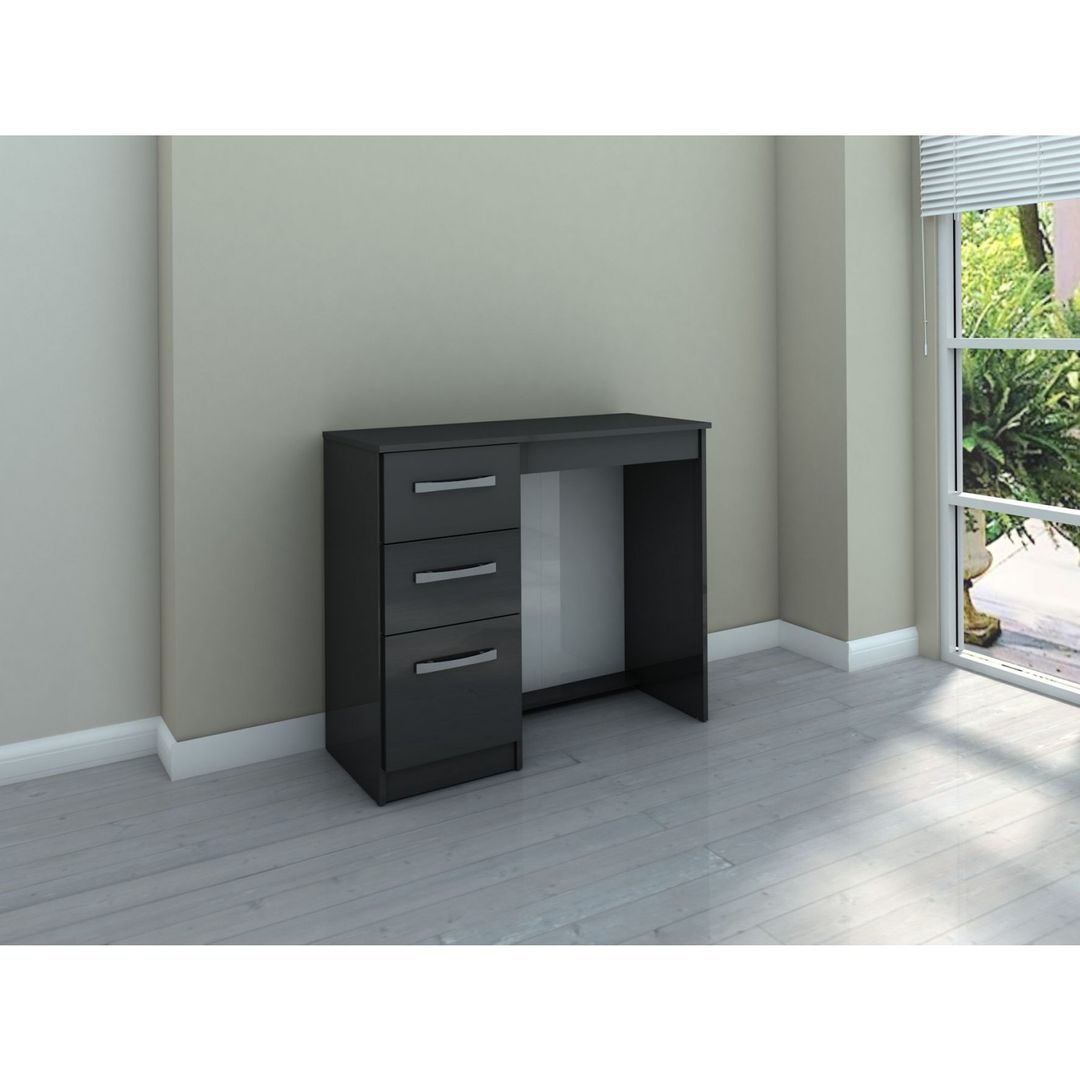 Bonsoni MDP Lynx 3 Drawer Dressing Table Black homify Country style corridor, hallway& stairs Drawers & shelves