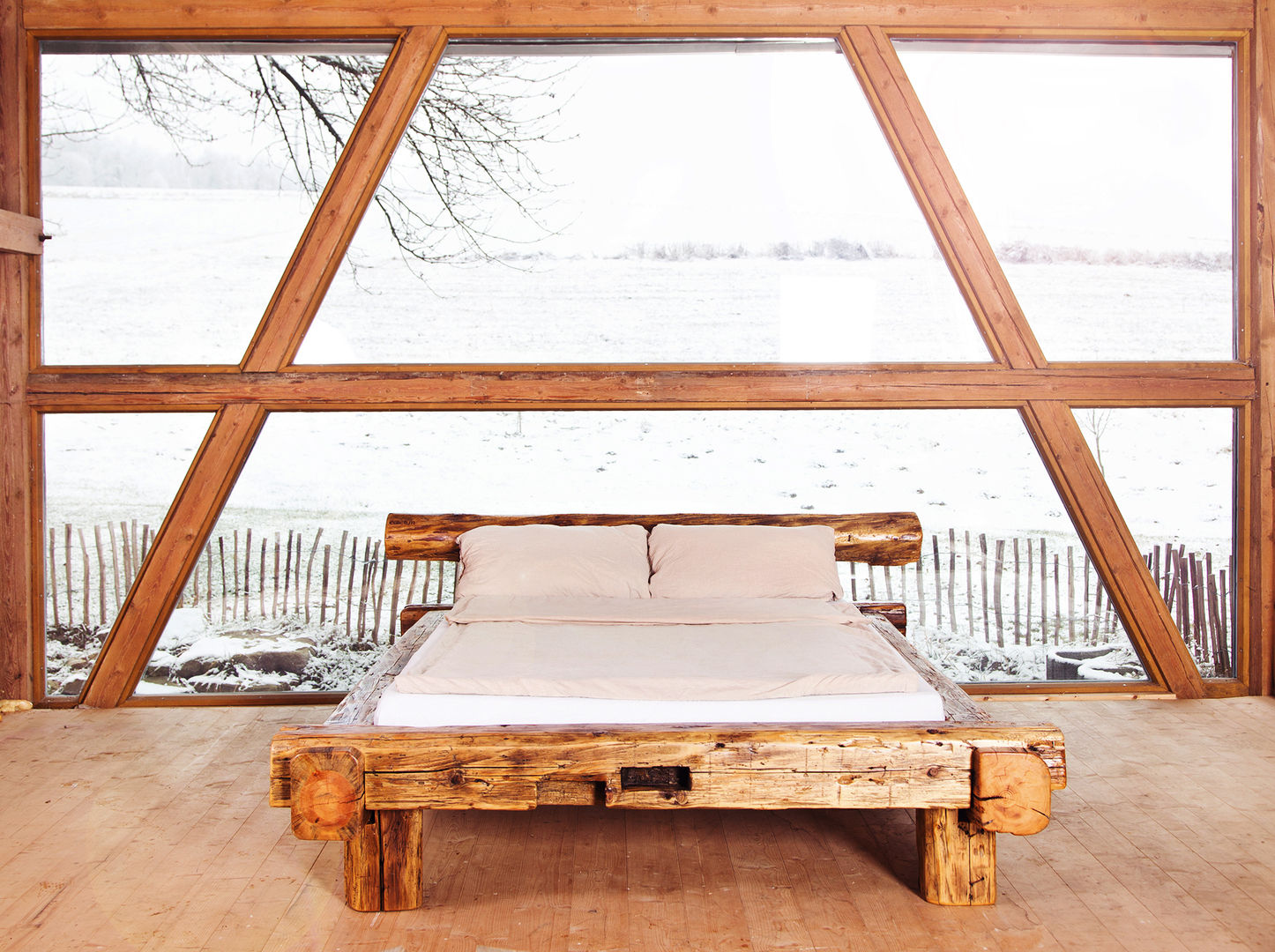 joist bed, edictum - UNIKAT MOBILIAR edictum - UNIKAT MOBILIAR Rustykalna sypialnia Łóżka i zagłówki