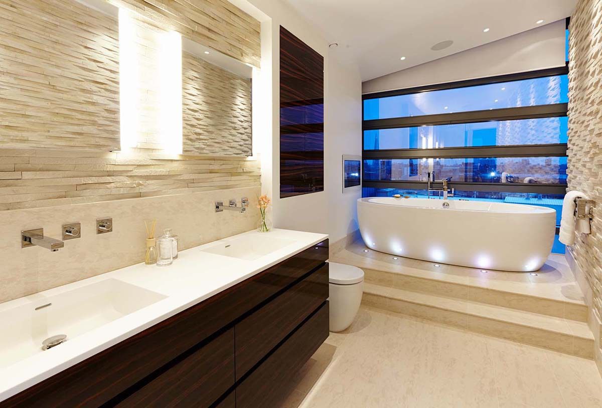 Penthouse Interior Design, River Thames, London, Residence Interior Design Ltd Residence Interior Design Ltd Modern bathroom