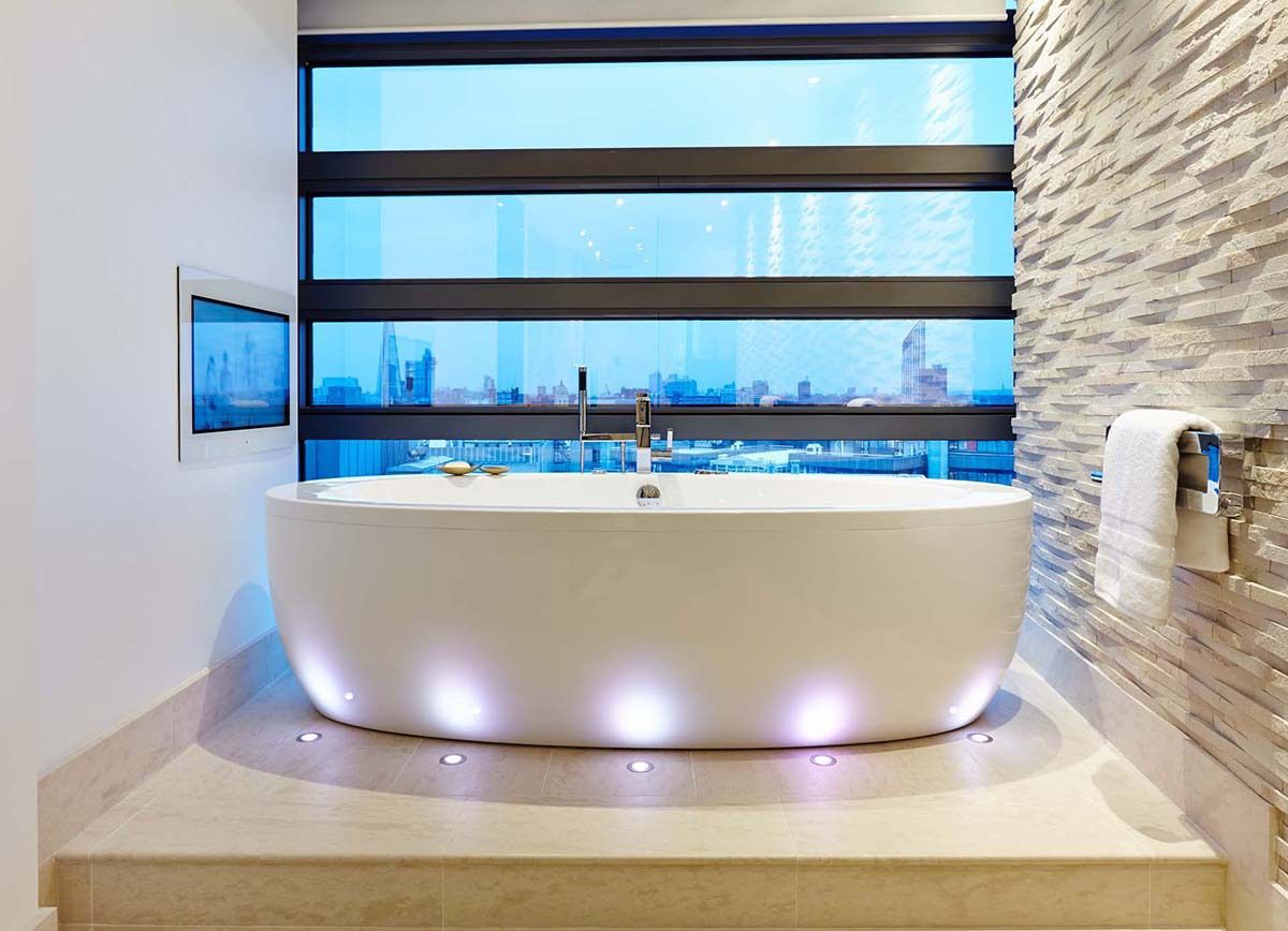 Penthouse Interior Design, River Thames, London, Residence Interior Design Ltd Residence Interior Design Ltd ห้องน้ำ