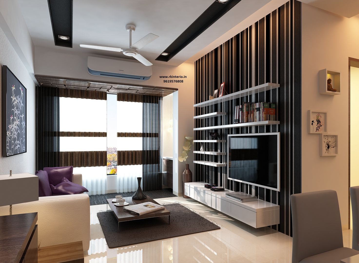 Ekta World, Borivali, RK Design Studio RK Design Studio Minimalist living room
