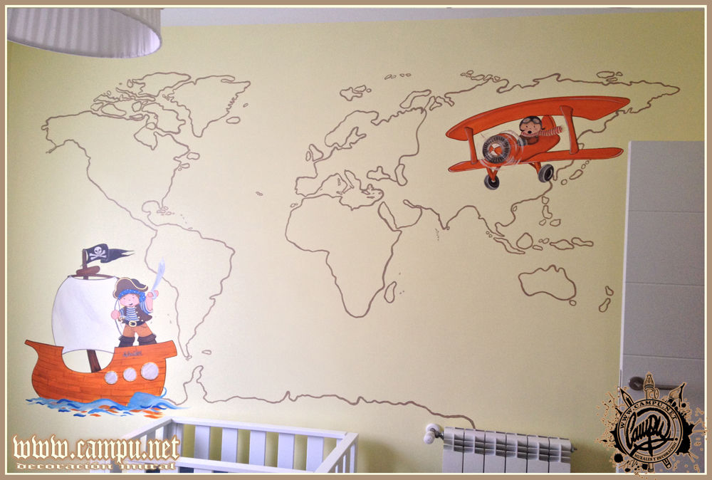 Murales en habitaciones infantiles, CAMPU.NET CAMPU.NET ห้องนอนเด็ก