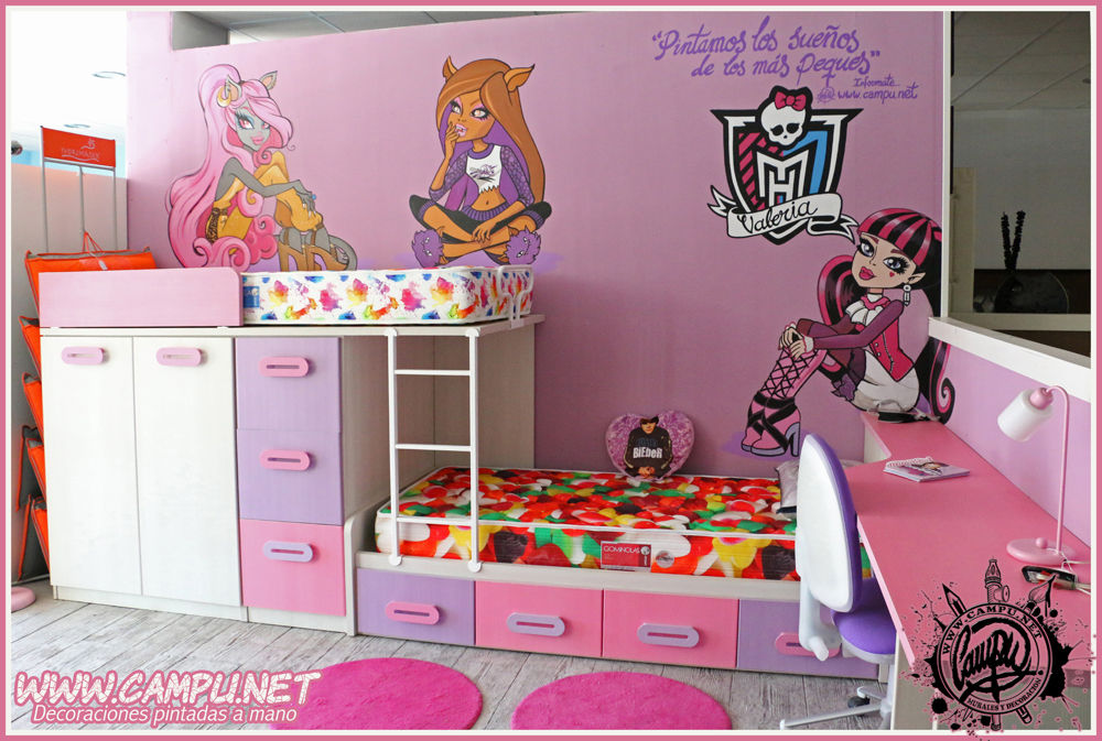 Murales en habitaciones infantiles, CAMPU.NET CAMPU.NET Dormitorios infantiles de estilo moderno
