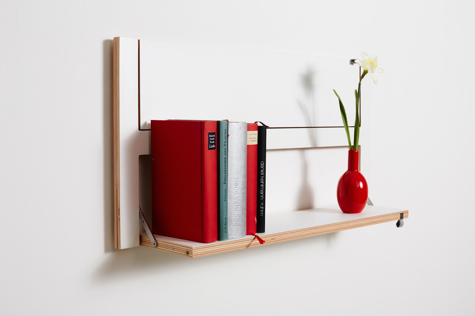 Fläpps Shelf 80x40x2 – White AMBIVALENZ 미니멀리스트 서재 / 사무실 합판 수납