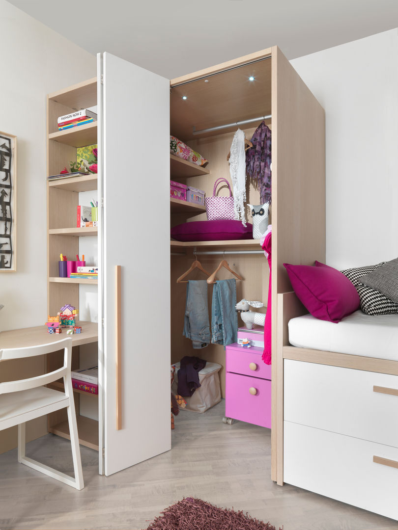 Modernes Mädchenzimmer mit viel Stauraum, MOBIMIO - Räume für Kinder MOBIMIO - Räume für Kinder Phòng trẻ em phong cách hiện đại