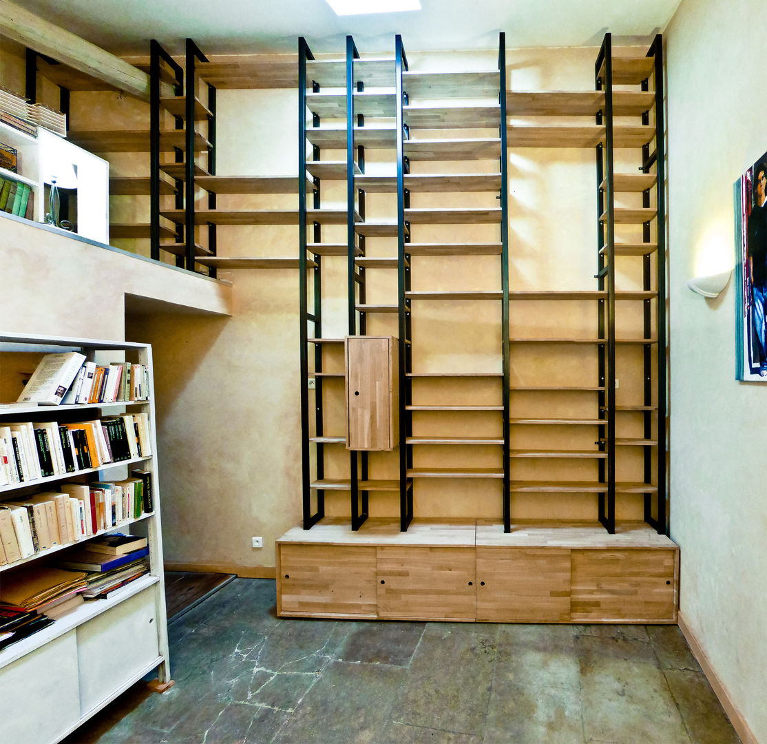 Wood and Steel, Collectif Parenthèse Collectif Parenthèse مكتب عمل أو دراسة Storage