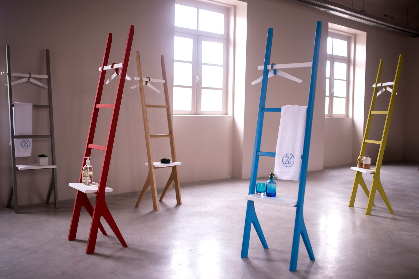 homify حمام MDF towel ladder,towel rack,coat rack,Storage