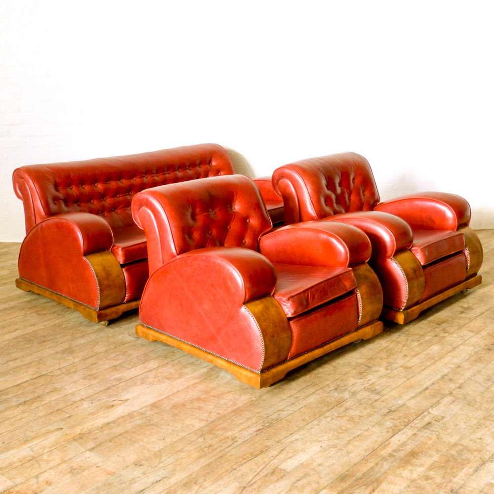 Art deco 3 piece best sale lounge suite